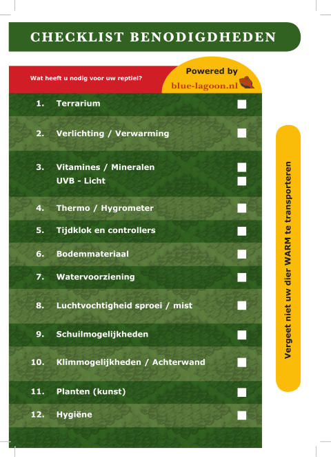 Reptielenchecklist voor al je reptielenbenodigdheden