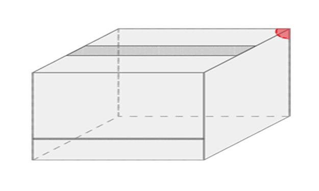 Hoek voor slangen rechtsboven